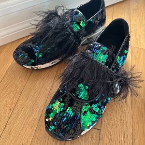 NWT Premiata Sequin Feather shoes